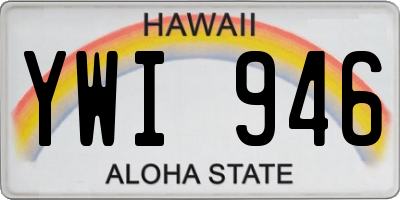 HI license plate YWI946