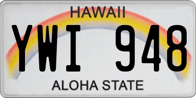 HI license plate YWI948