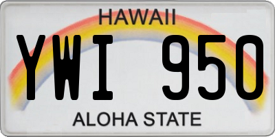 HI license plate YWI950