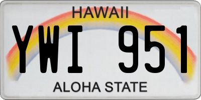 HI license plate YWI951