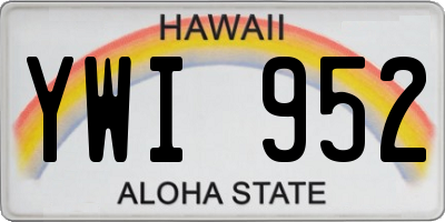 HI license plate YWI952