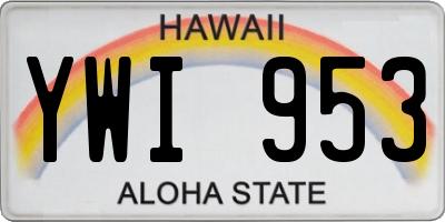 HI license plate YWI953