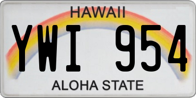 HI license plate YWI954