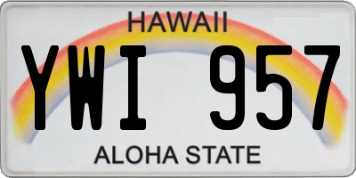 HI license plate YWI957