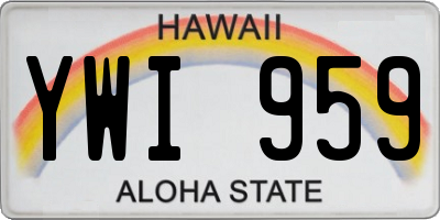 HI license plate YWI959