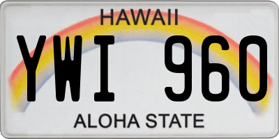 HI license plate YWI960