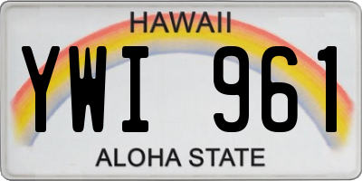HI license plate YWI961