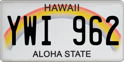 HI license plate YWI962