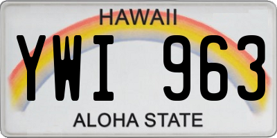 HI license plate YWI963