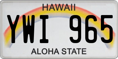 HI license plate YWI965