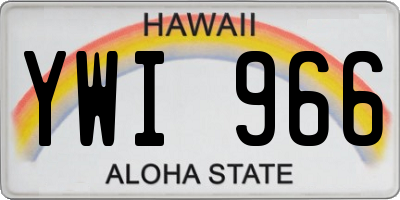 HI license plate YWI966