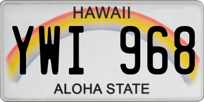 HI license plate YWI968