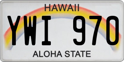 HI license plate YWI970
