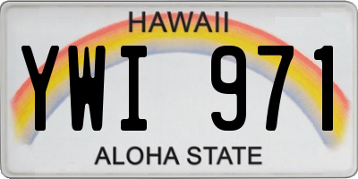 HI license plate YWI971