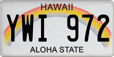 HI license plate YWI972