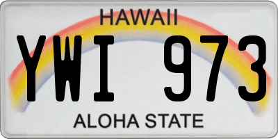 HI license plate YWI973