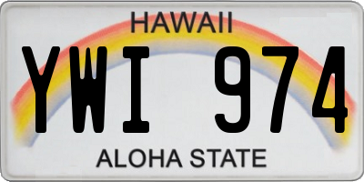 HI license plate YWI974