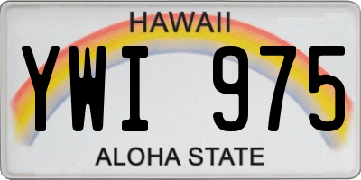 HI license plate YWI975