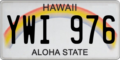HI license plate YWI976