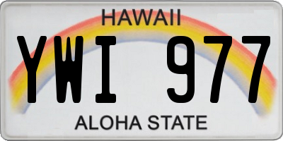 HI license plate YWI977