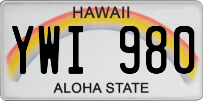 HI license plate YWI980