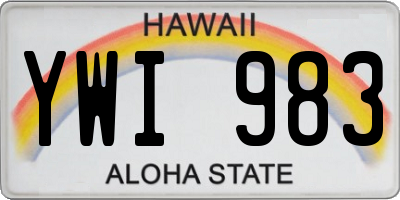 HI license plate YWI983