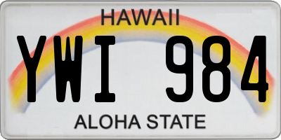 HI license plate YWI984