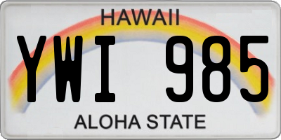 HI license plate YWI985