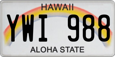 HI license plate YWI988