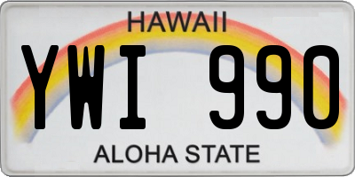 HI license plate YWI990