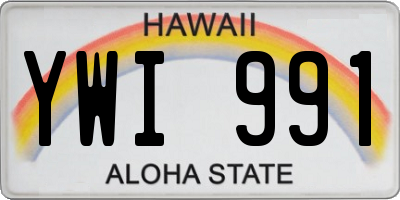 HI license plate YWI991