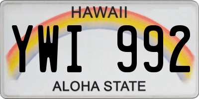 HI license plate YWI992