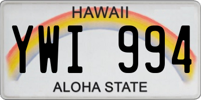 HI license plate YWI994