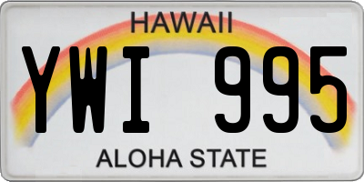 HI license plate YWI995