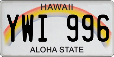 HI license plate YWI996