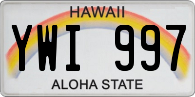 HI license plate YWI997