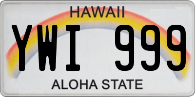 HI license plate YWI999