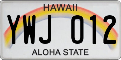 HI license plate YWJ012