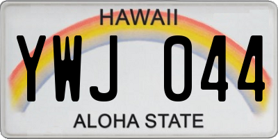 HI license plate YWJ044
