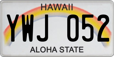 HI license plate YWJ052
