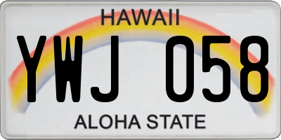 HI license plate YWJ058
