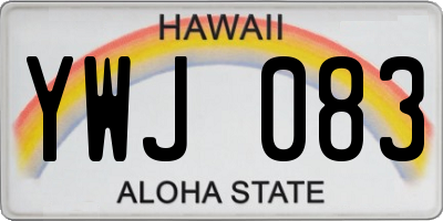 HI license plate YWJ083