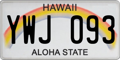HI license plate YWJ093