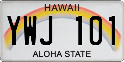 HI license plate YWJ101