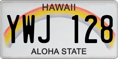 HI license plate YWJ128