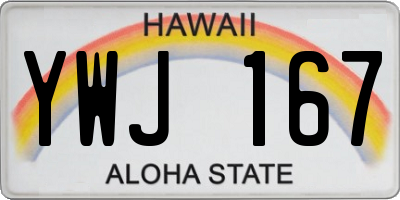 HI license plate YWJ167