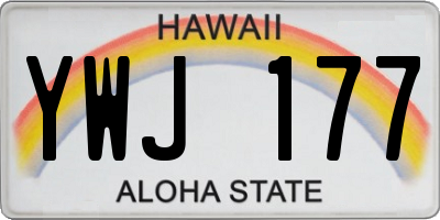 HI license plate YWJ177