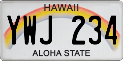 HI license plate YWJ234
