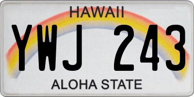 HI license plate YWJ243