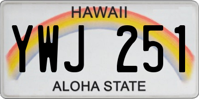 HI license plate YWJ251